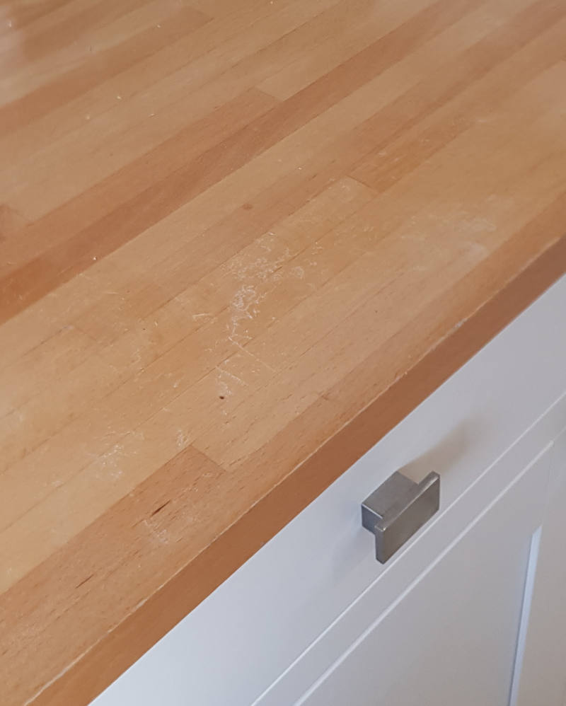 Wooden kitchen worktop repair